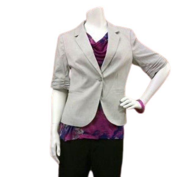 The Limited Jackets & Blazers - The Limited Light Gray 3/4 sleeve Blazer sz S